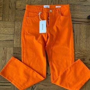 NWT Frame Le Slouch orange crush denim